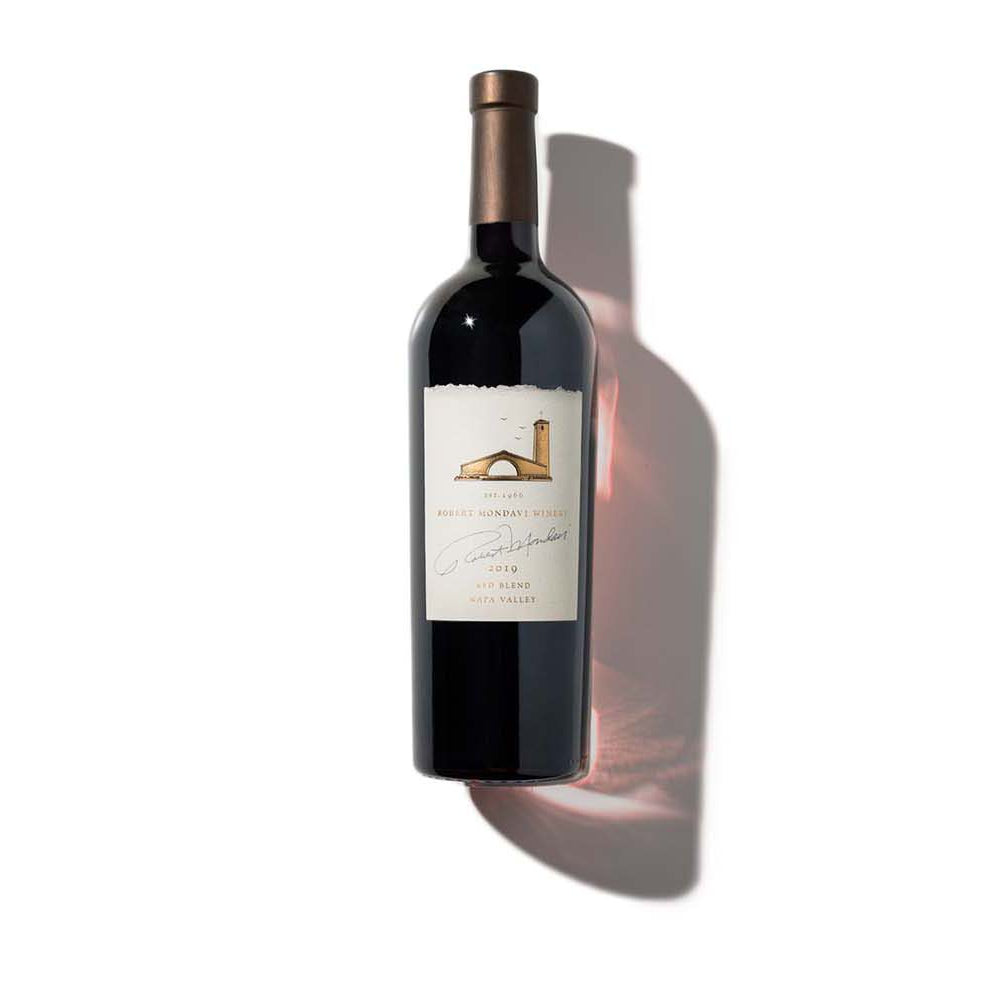 A bottle of 2019 Red Blend Napa Valley on a white background.