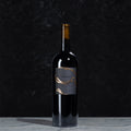 Thorn Merlot bottle of wine on a black background