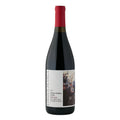 A bottle of Lingua Franca Pinot Noir from the Eola-Amity Hills, featuring a dark glass bottle with a red foil top and a white label with black text and a small abstract design.