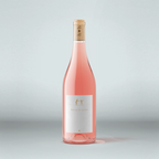 A bottle of Harvey & Harriet rose wine on a white background
