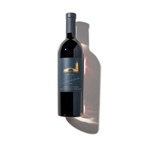 A bottle of 2021 The Estates Cabernet Sauvignon Stags Leap District on a white background.