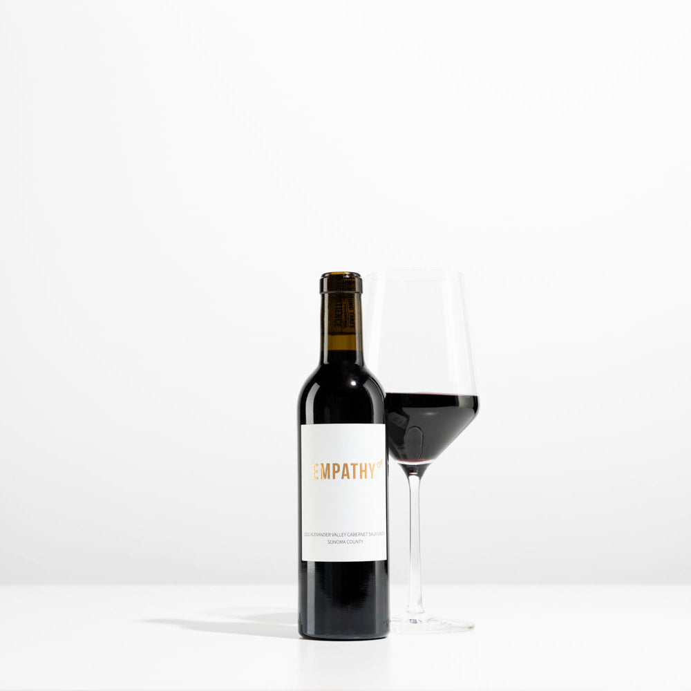 A 375mL half bottle of Empathy Cabernet Sauvignon on a white background