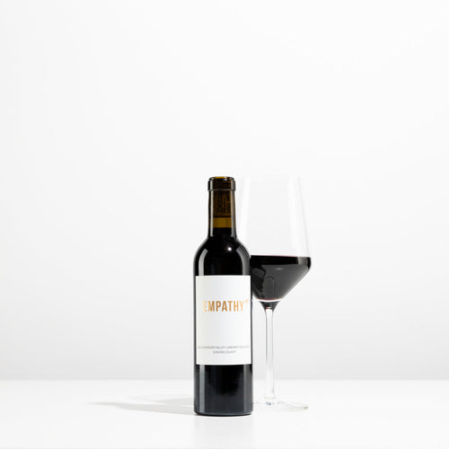 A 375mL half bottle of Empathy Cabernet Sauvignon on a white background
