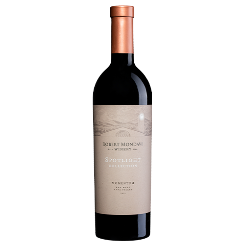 Wine bottle of 2015 Momentum Red Wine Napa Valley.